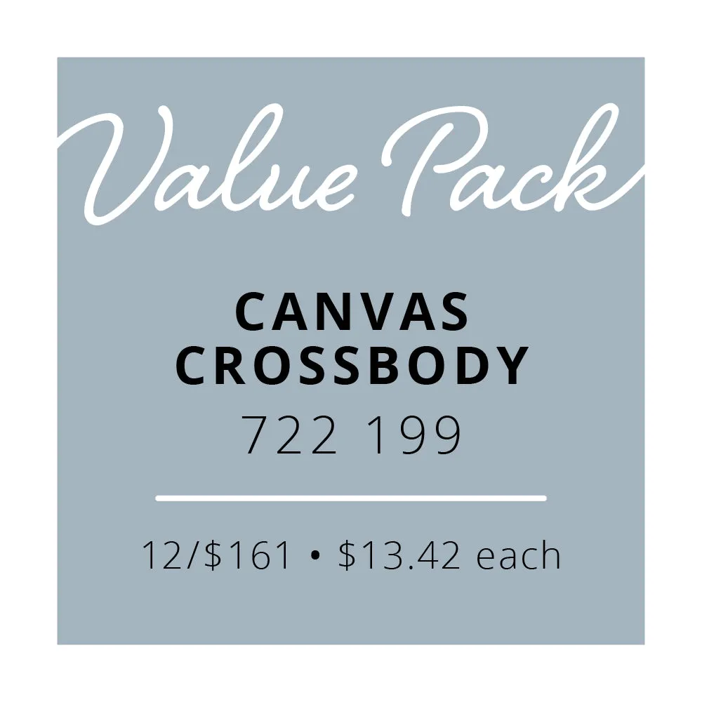 Value Pack Canvas Crossbody | 12/$161 (Wholesale Only)