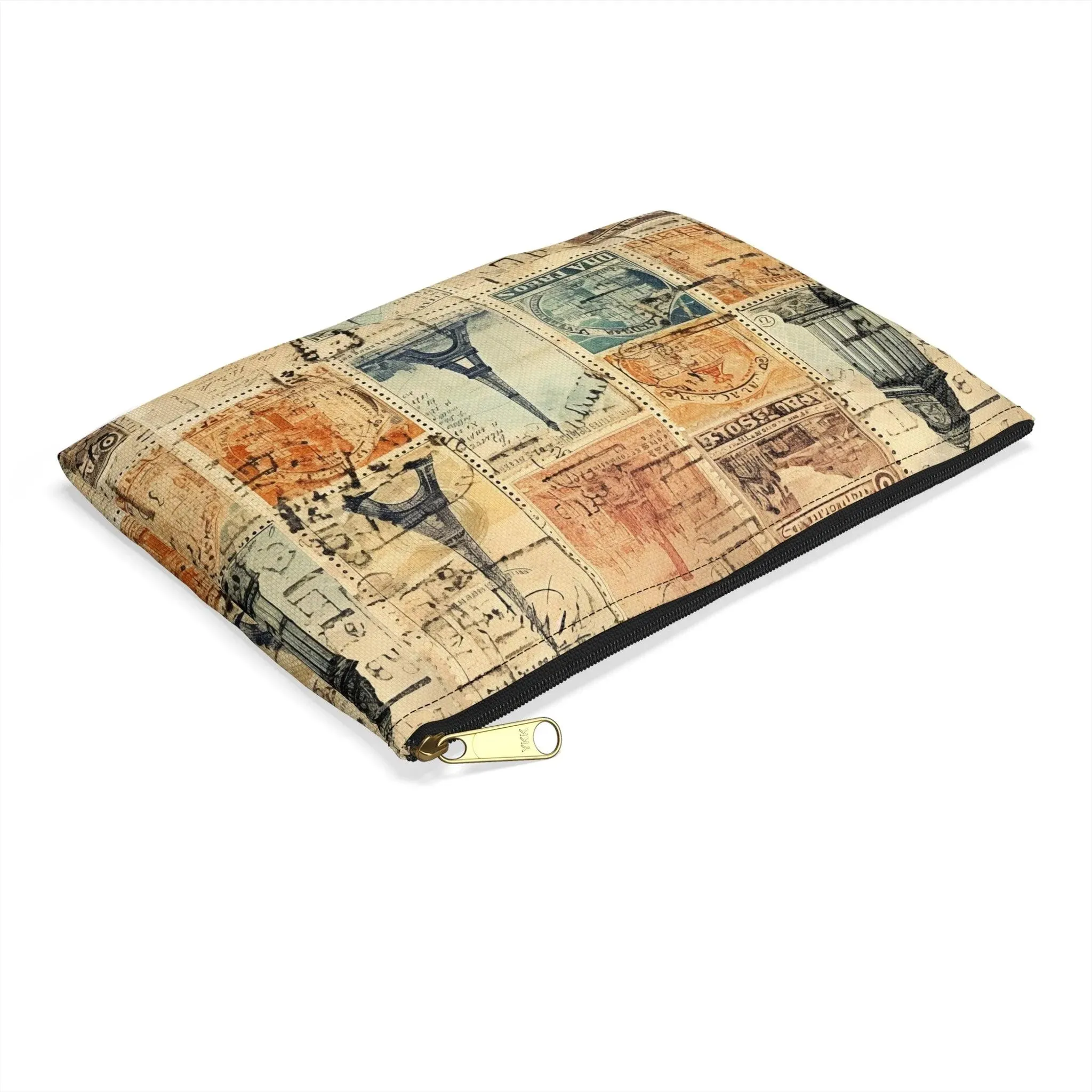Vintage Travel Stamps Print Pouch