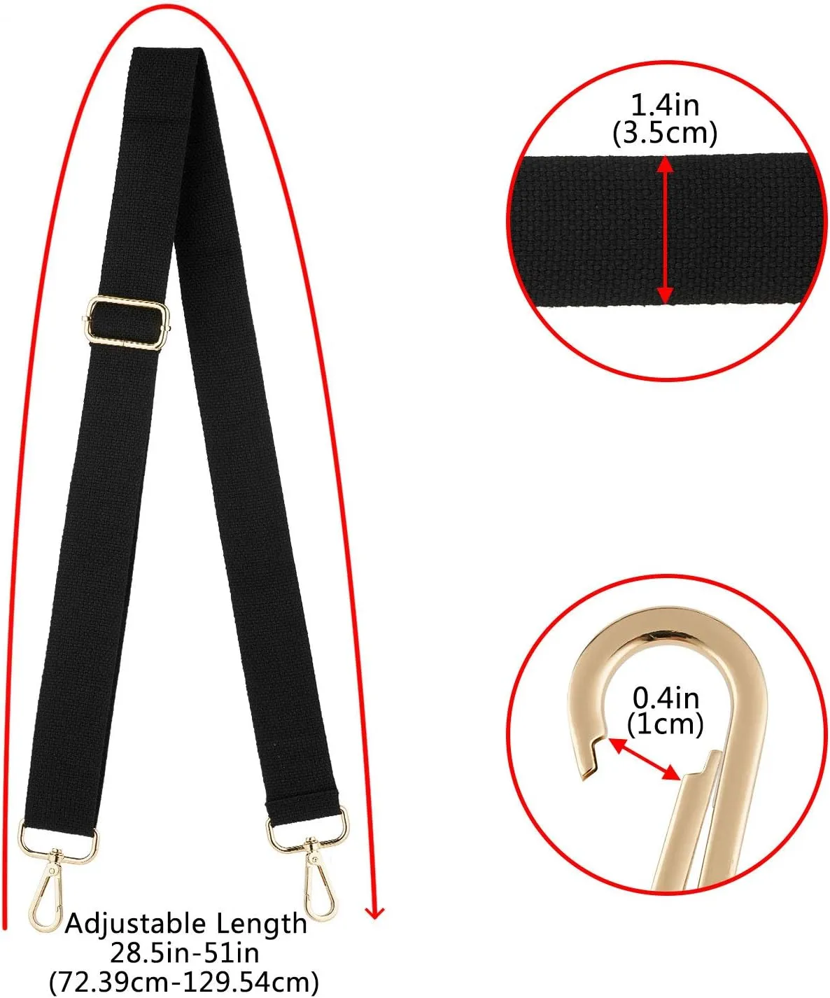 Wide Shoulder Purse Strap Replacement Adjustable Belt Canvas Bag Crossbody Handbag