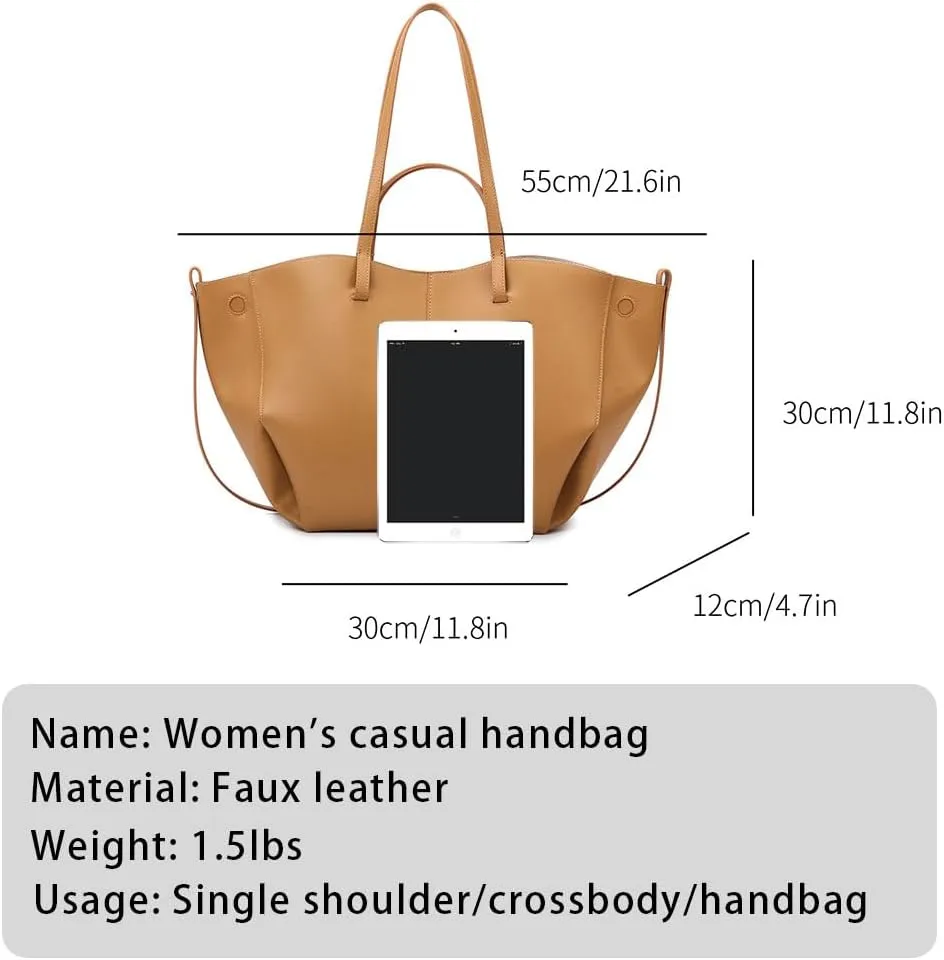 Women Dumpling Cloud Bag Faux Leather Tote Bag for Women Trendy Handbag Purse Fall Shoulder Bag with Magnetic Closure