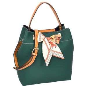 Women PU Leather Handbag Removable Pouch Fashion Crossbody Bag A862 Green