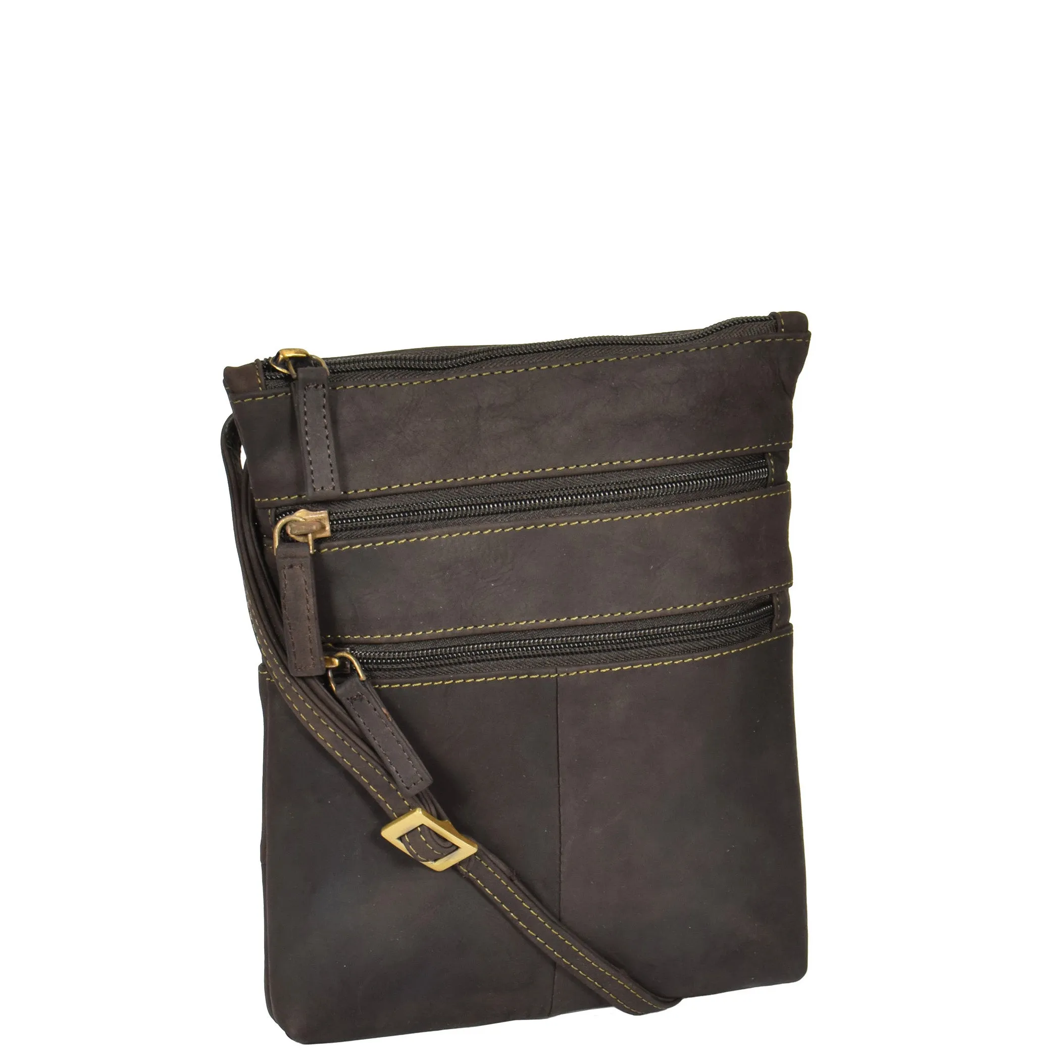 Womens Cross-Body Real Leather Shoulder Travel Bag A606 Oil Brown