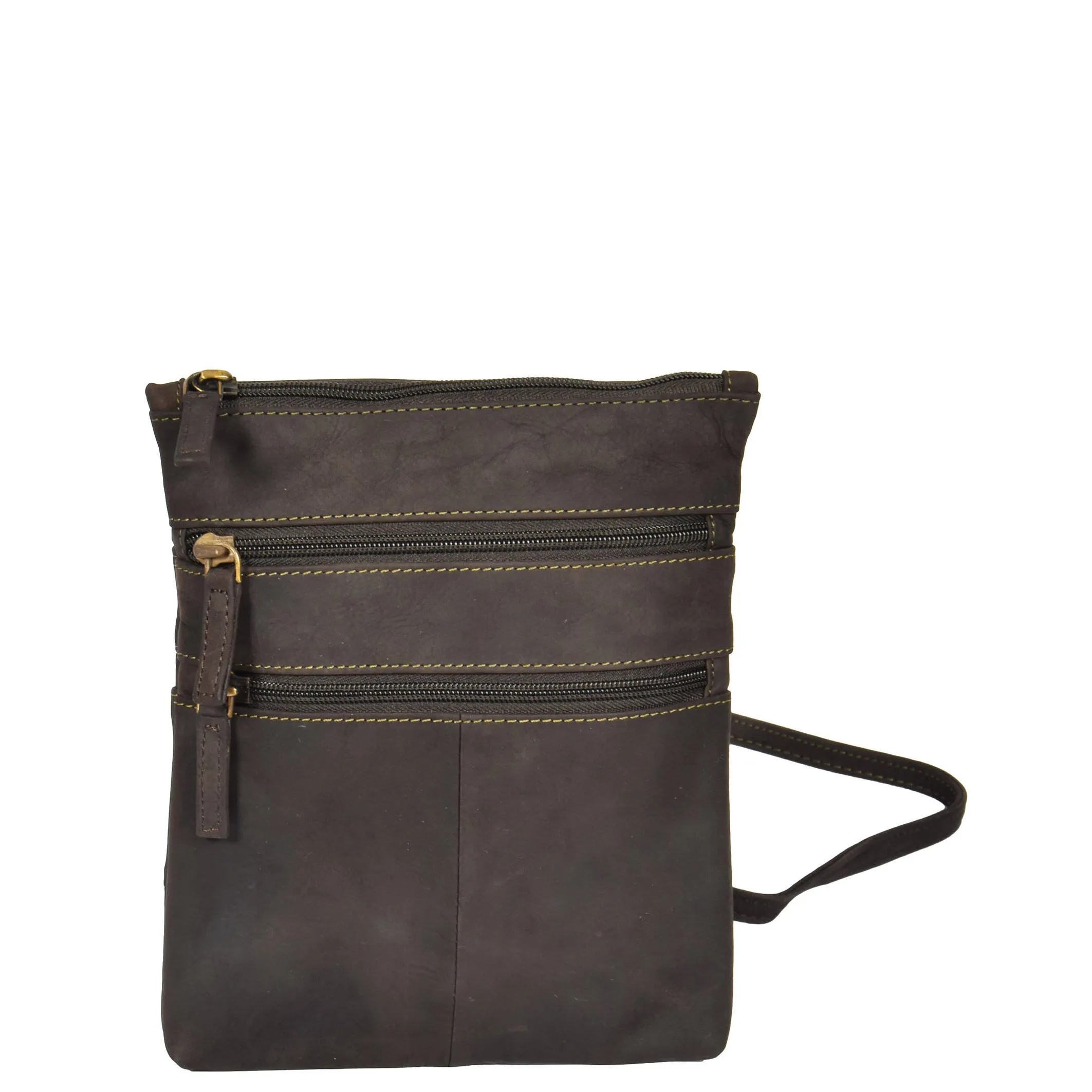 Womens Cross-Body Real Leather Shoulder Travel Bag A606 Oil Brown
