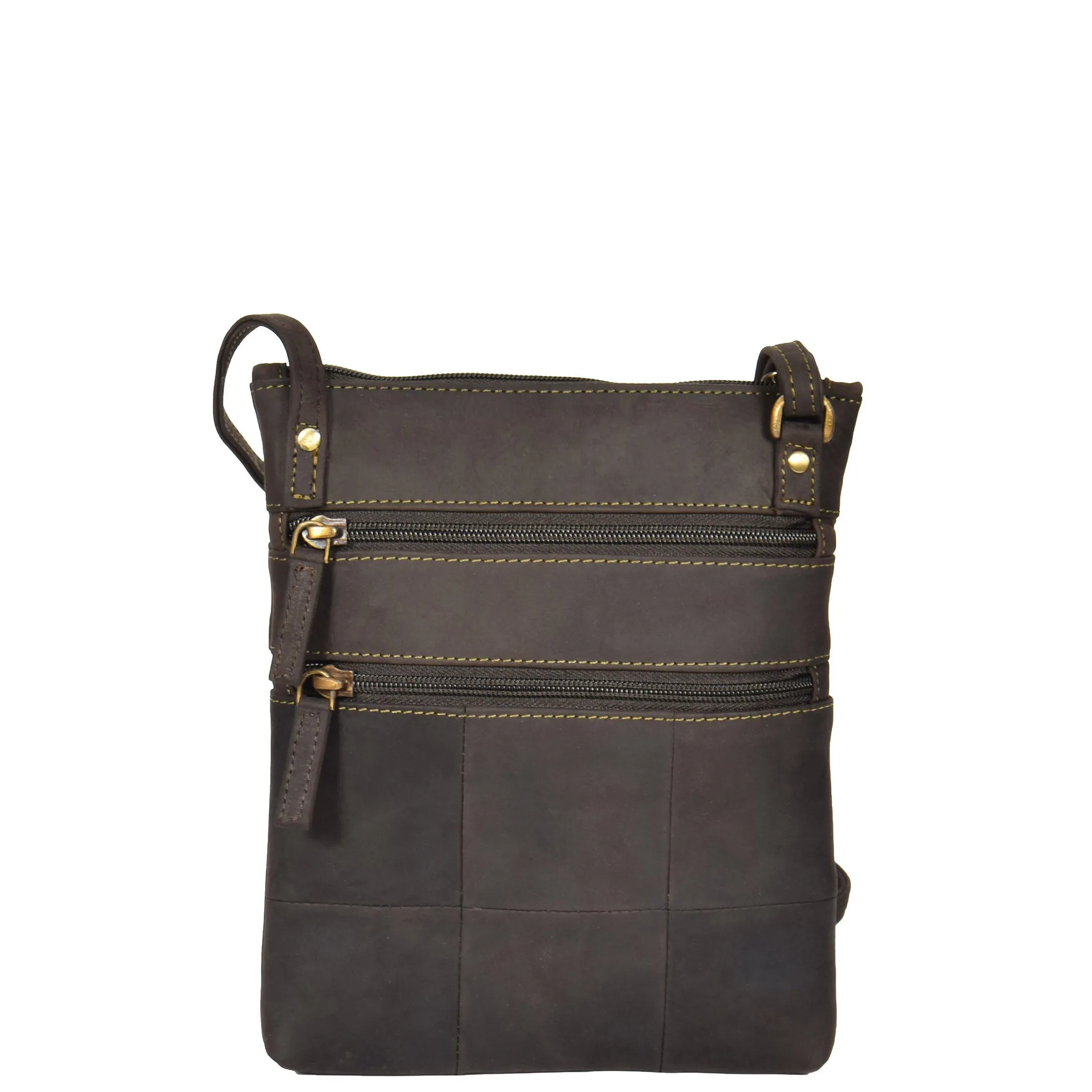 Womens Cross-Body Real Leather Shoulder Travel Bag A606 Oil Brown