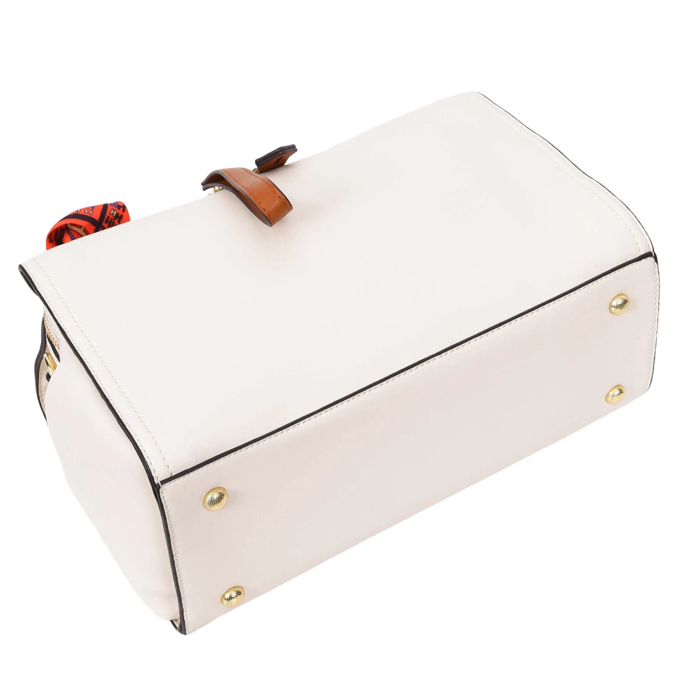 Women's Faux Leather Handbag Cross Body Casual Fashion Barrel Bag A890 White