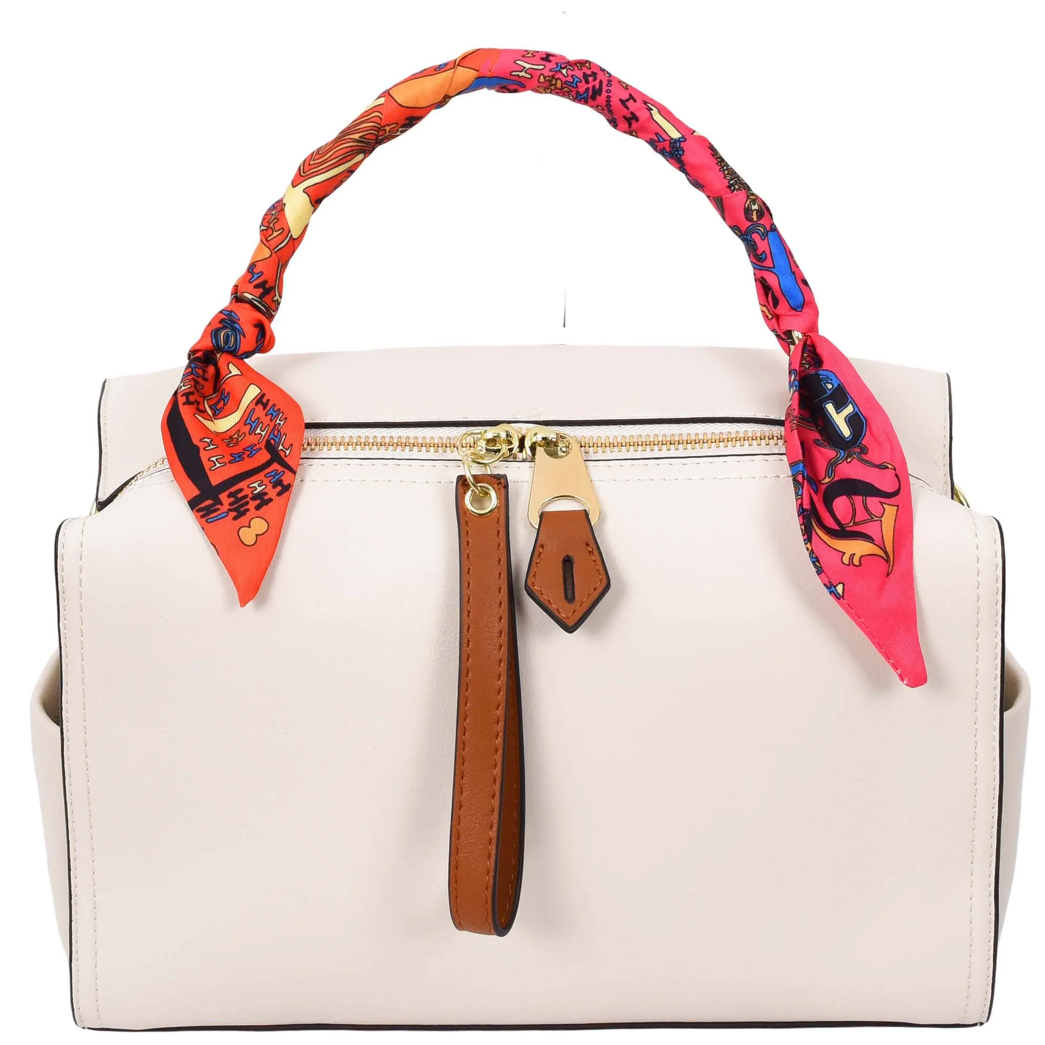 Women's Faux Leather Handbag Cross Body Casual Fashion Barrel Bag A890 White