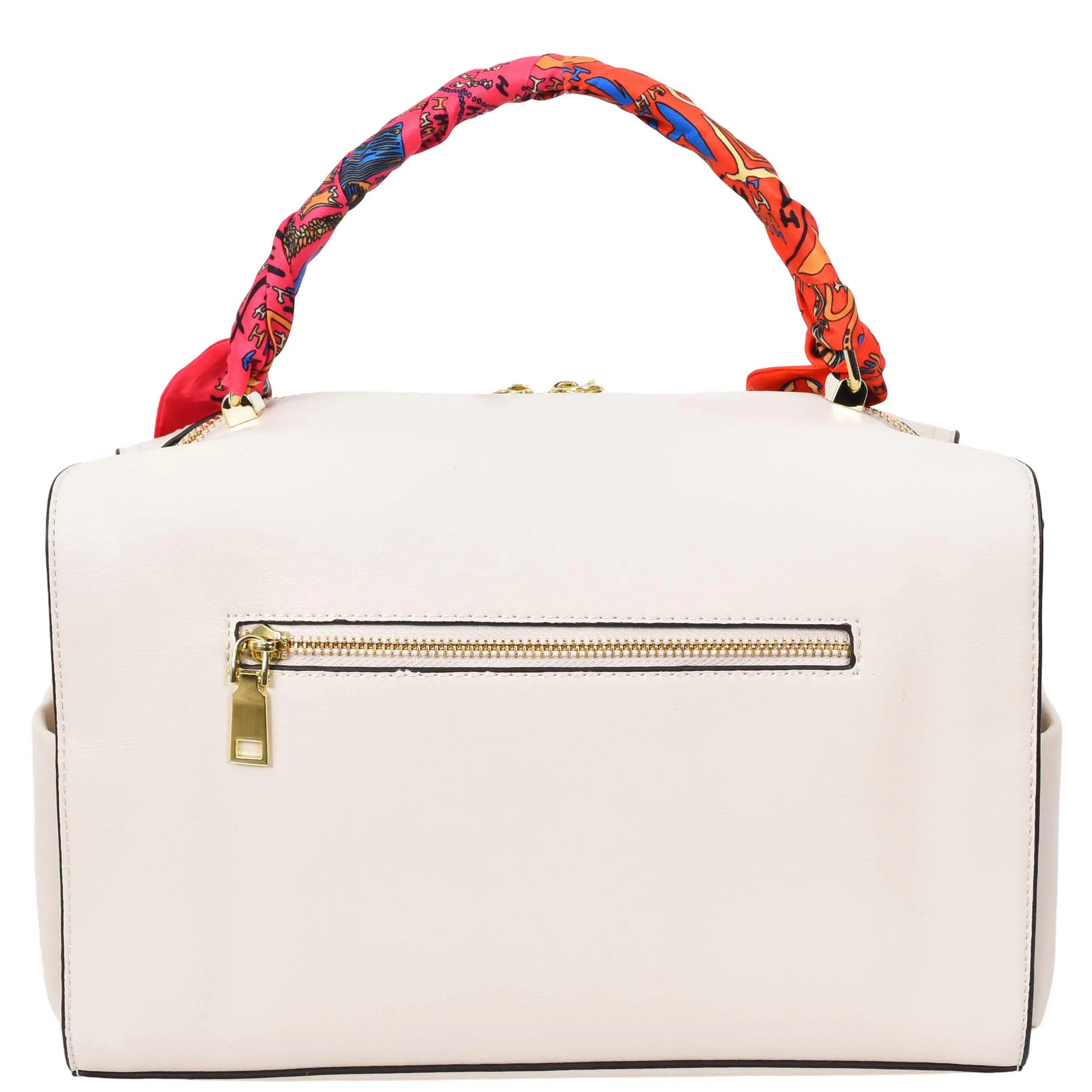 Women's Faux Leather Handbag Cross Body Casual Fashion Barrel Bag A890 White