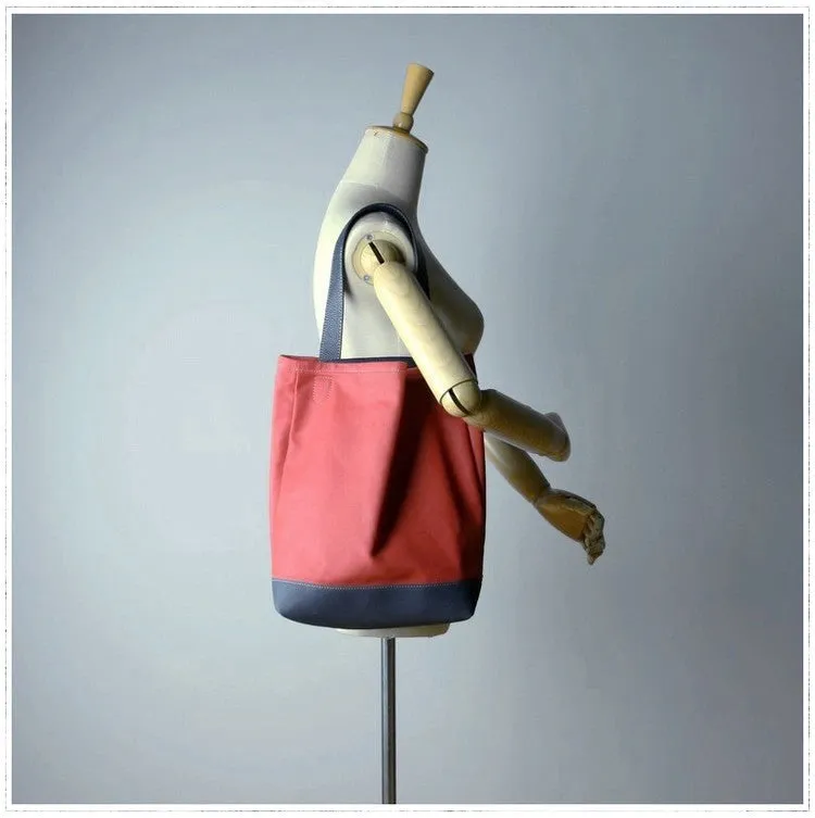 Womens Pink Red Nylon Shoulder Tote Bags Best Nylon Tote Handbag Shopper Bags Purse for Ladies