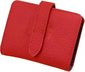 Women's PU Leather Wallet, Retro Lychee Pattern Folding Wallet with Multiple Card Slots, Coin Purse, Luxury Hasp Clutch, Large Capacity Short Money Bag for Cards and Coins (Red)
