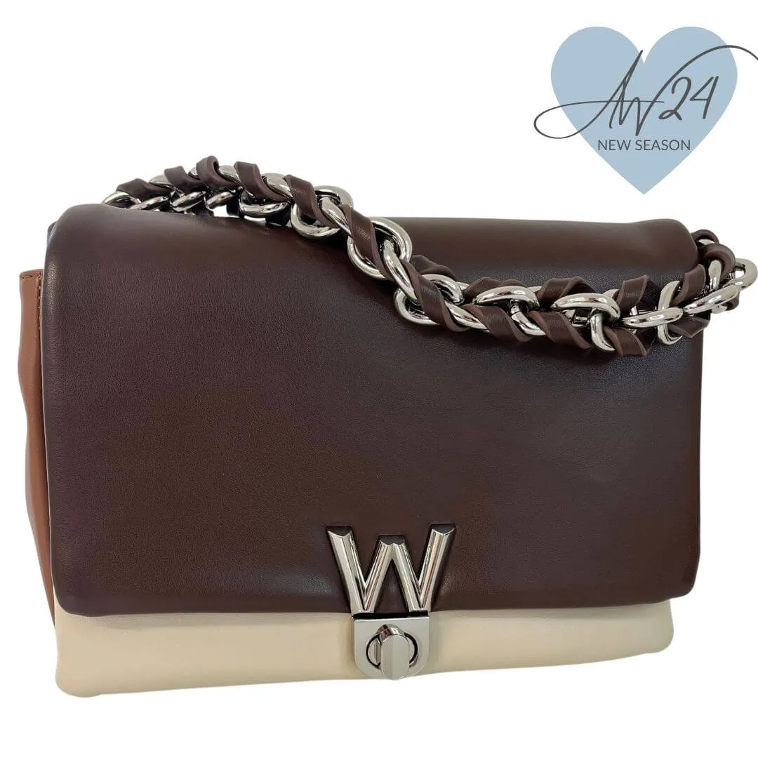 Wonders Brown/Cream/Camel Padded Bag